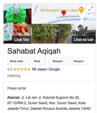 sahabat aqiqah jakarta timur google review