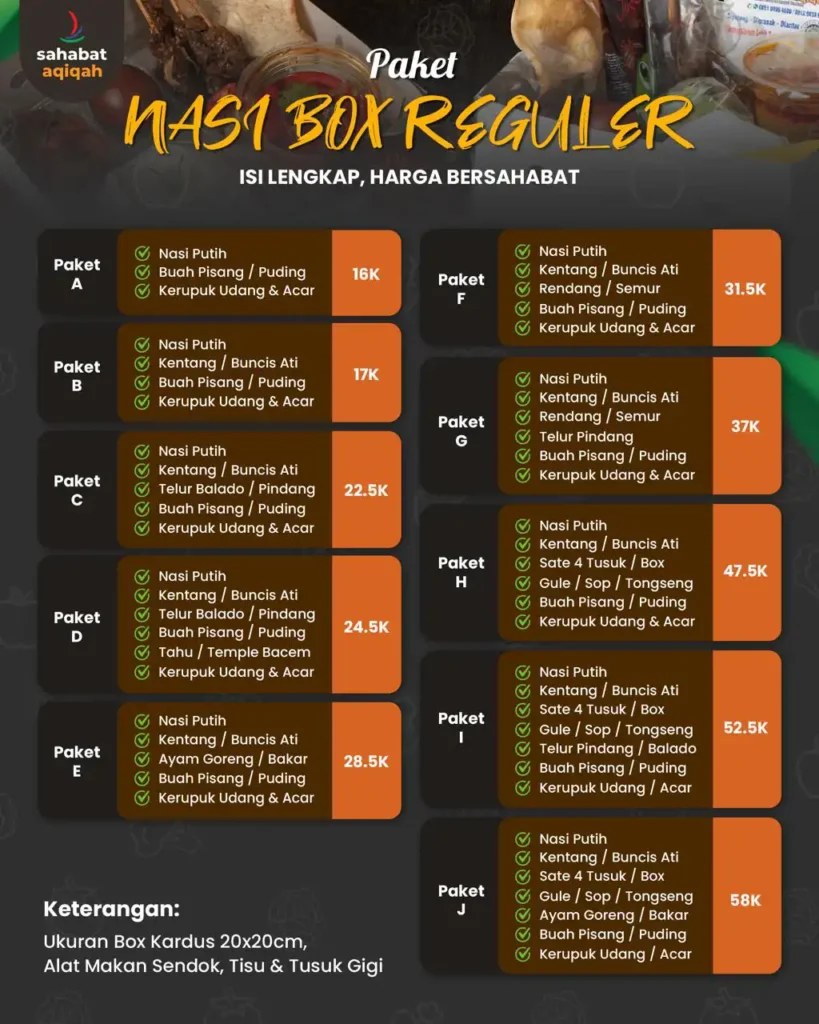 jasa aqiqah paket box reguler