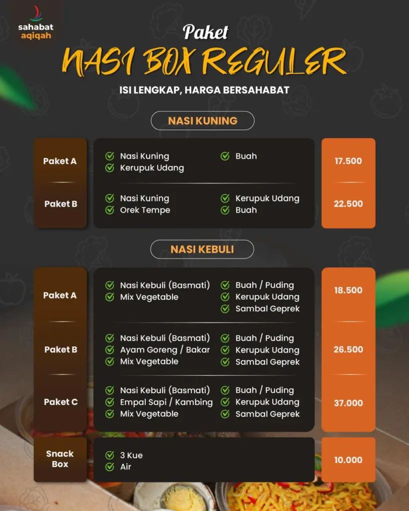 jasa aqiqah paket nasi box reguler
